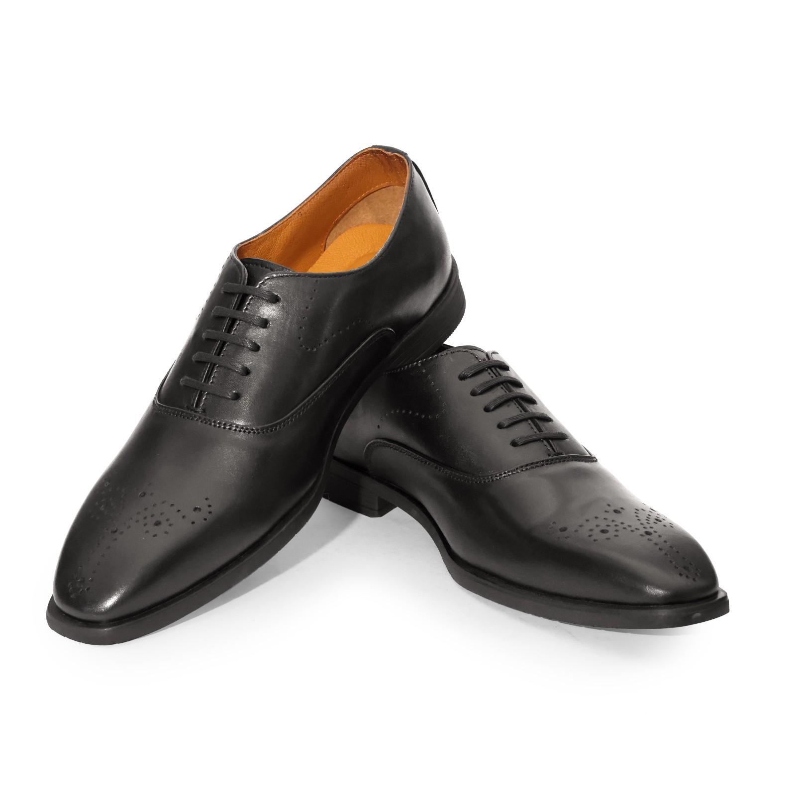 Essential Brogue — Brogue Oxford, minimal perforation, black